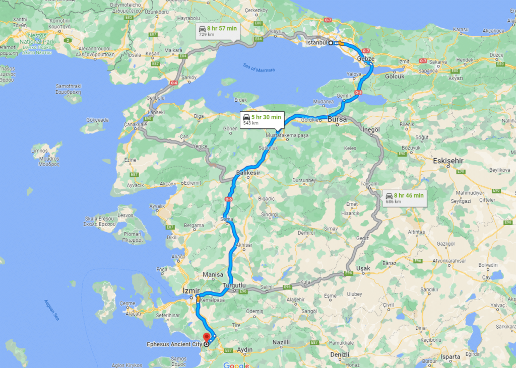 How to go from Istanbul to Ephesus? Ephesian