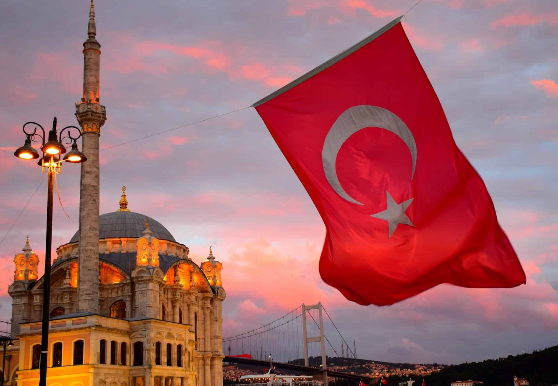 Istanbul Ortakoy Turkish Flag
