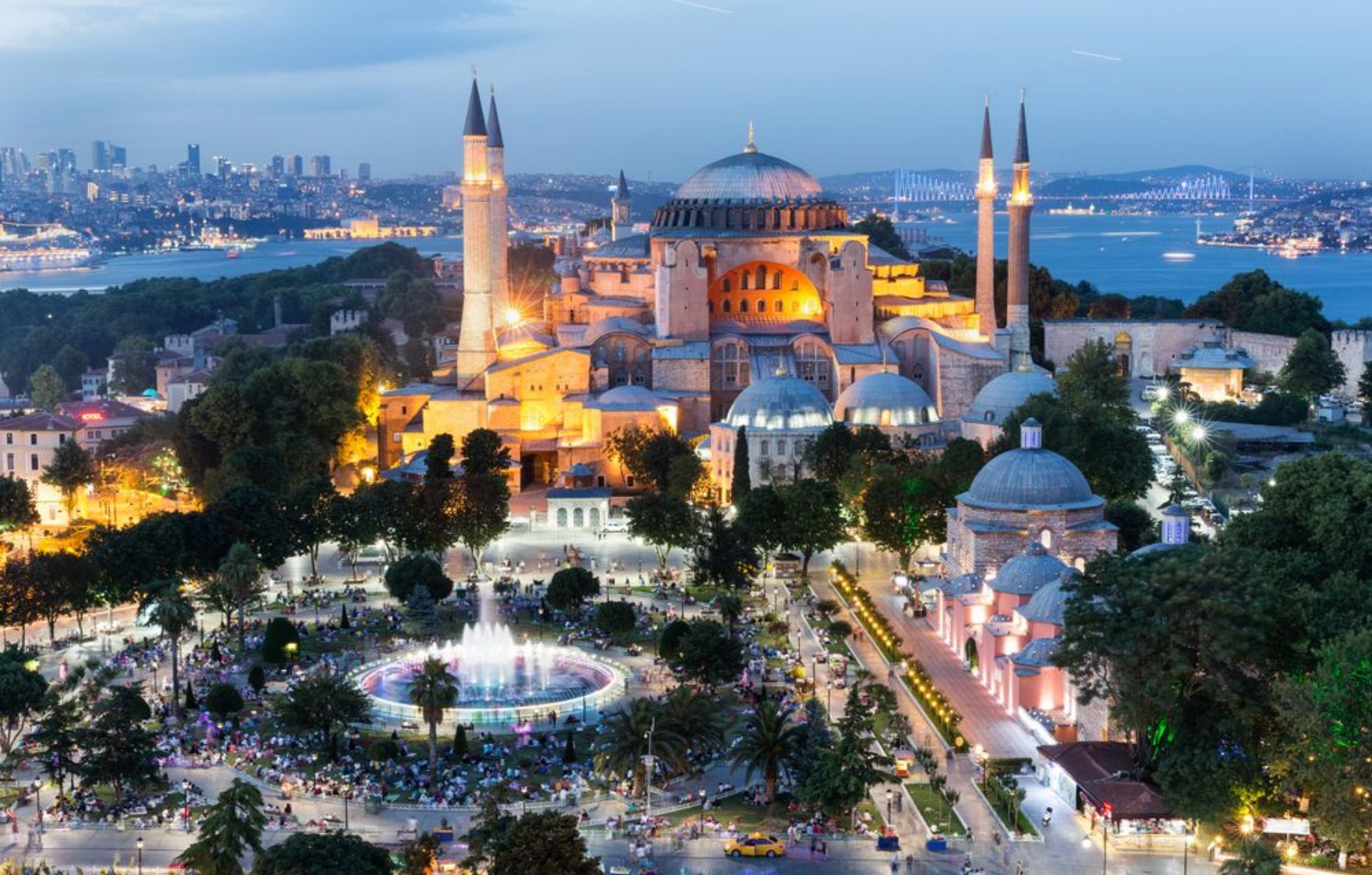 Aerial view of Hagia Sophia Turkey