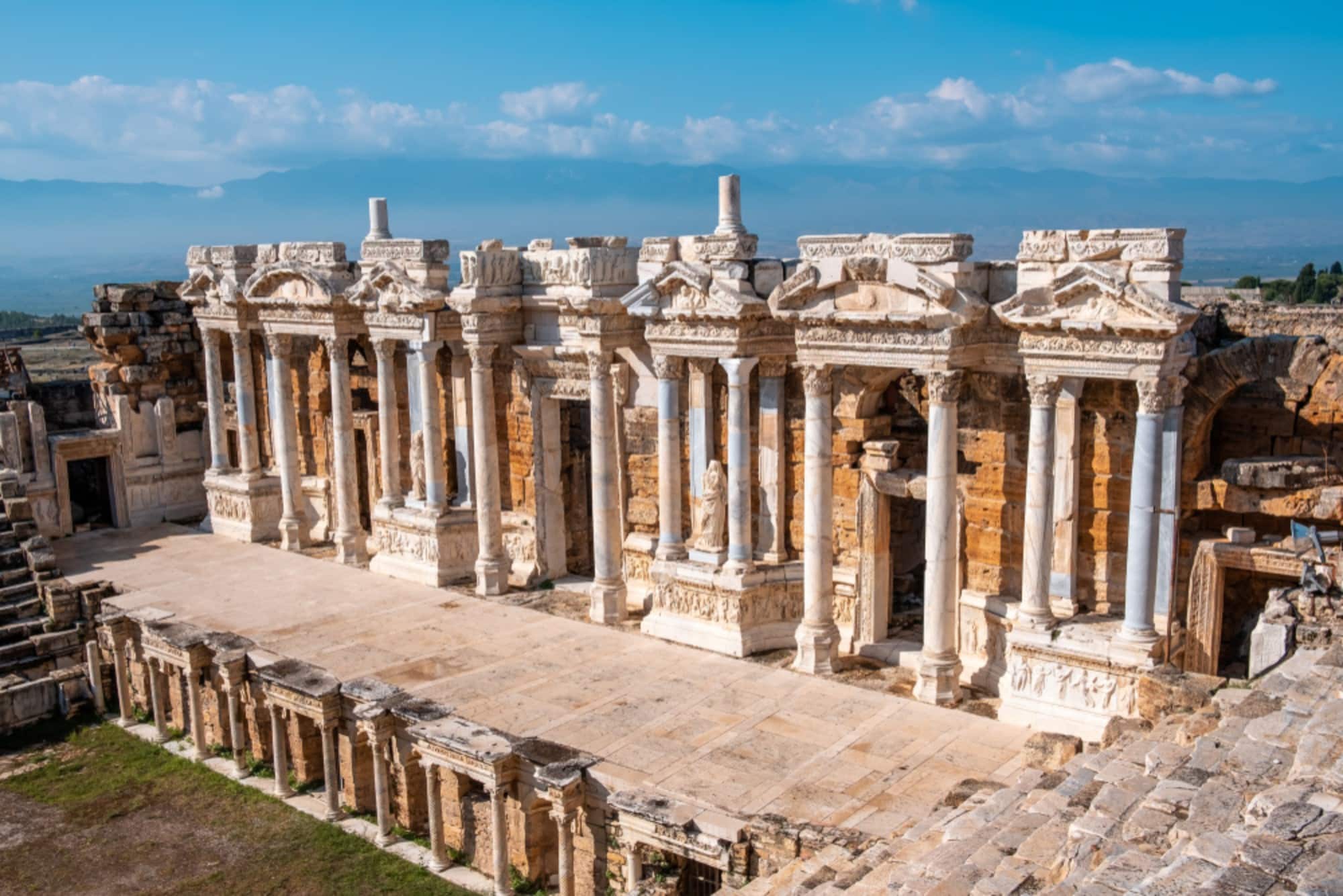 Ancient stage in ruins of Hierapolis Ancient City Pamukkale