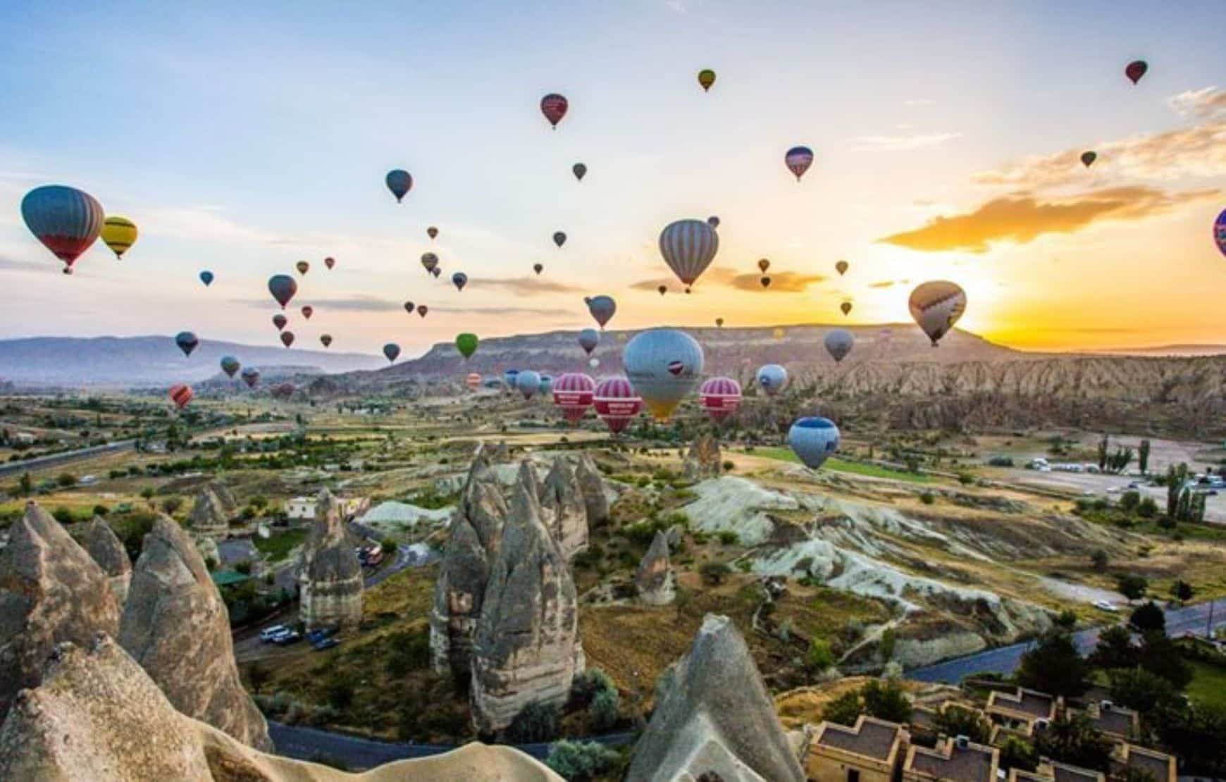 side view of Cappadocia Balloon Watching Tour
