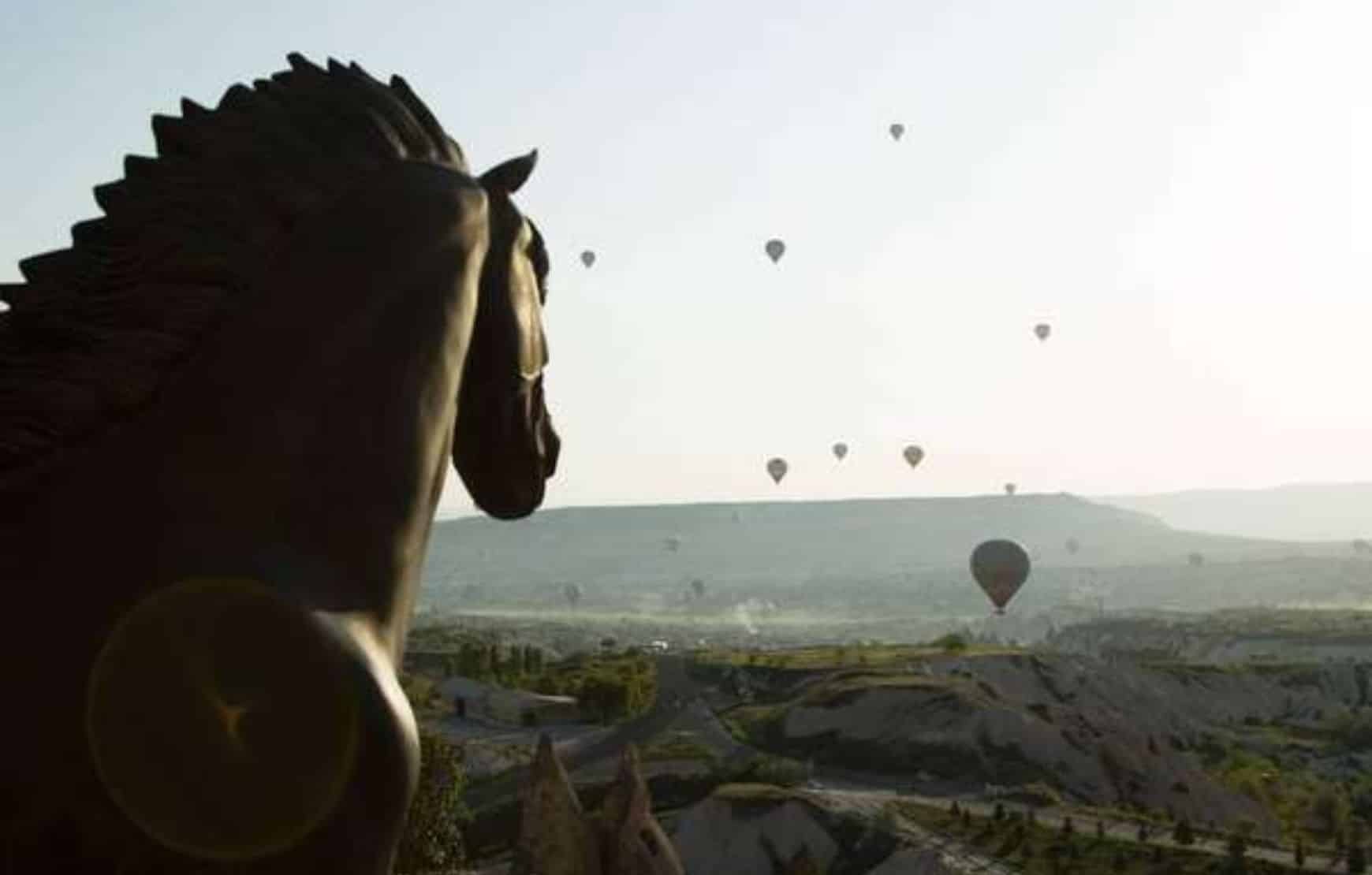 hot air balloon ride view of Cappadocia Cave Resort