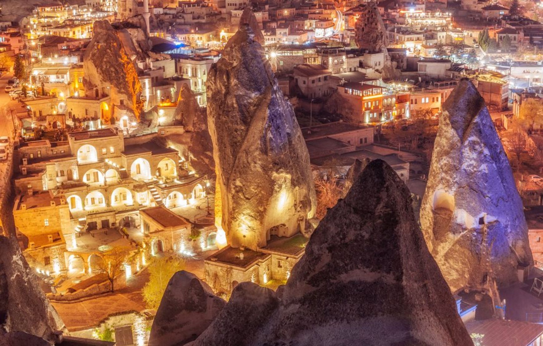 night view of Goreme, Cappadocia