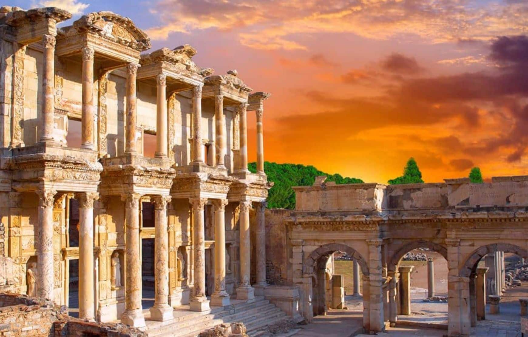 Celsus Library in Ephesus Ancient City