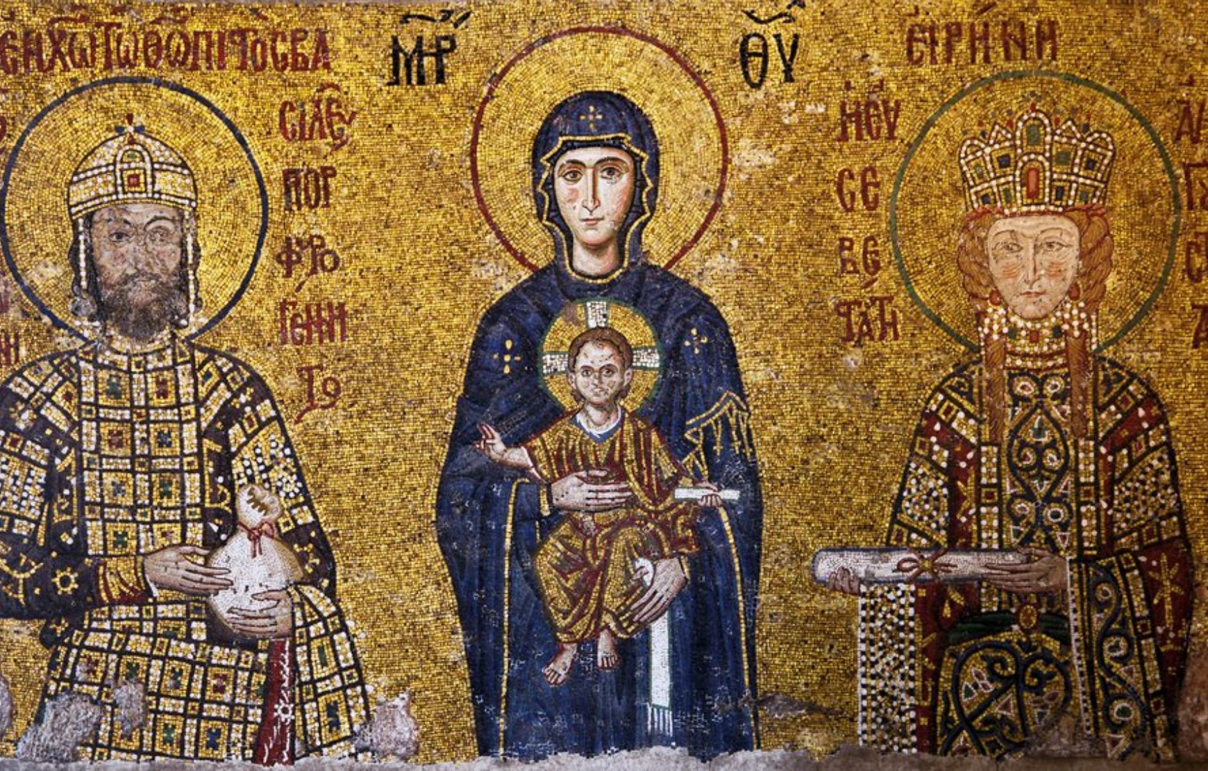 Virgin Mary fresk in Hagia Sophia