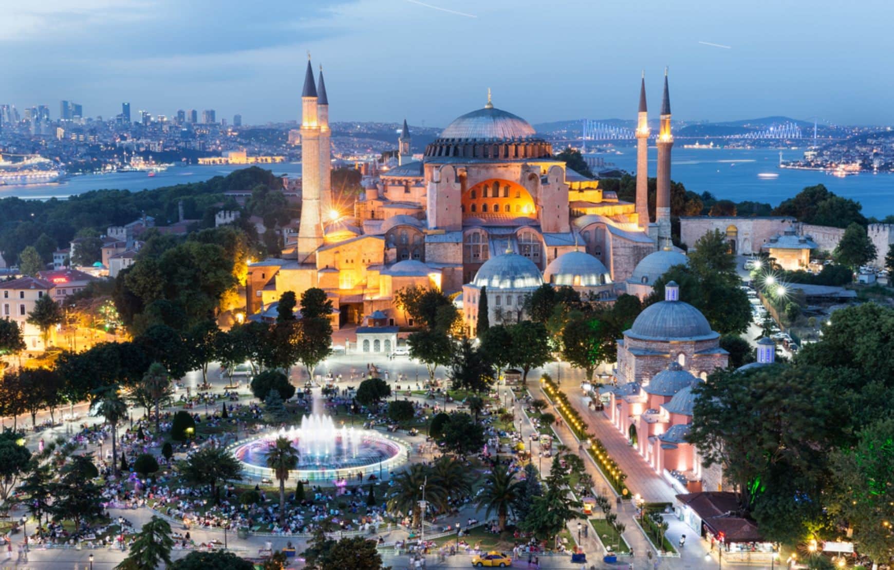 Istanbul Aerial view of Hagia Sophia