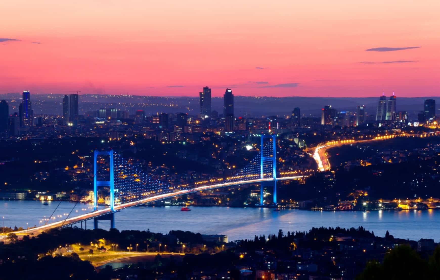 Istanbul Bosphorus Bridge Night View