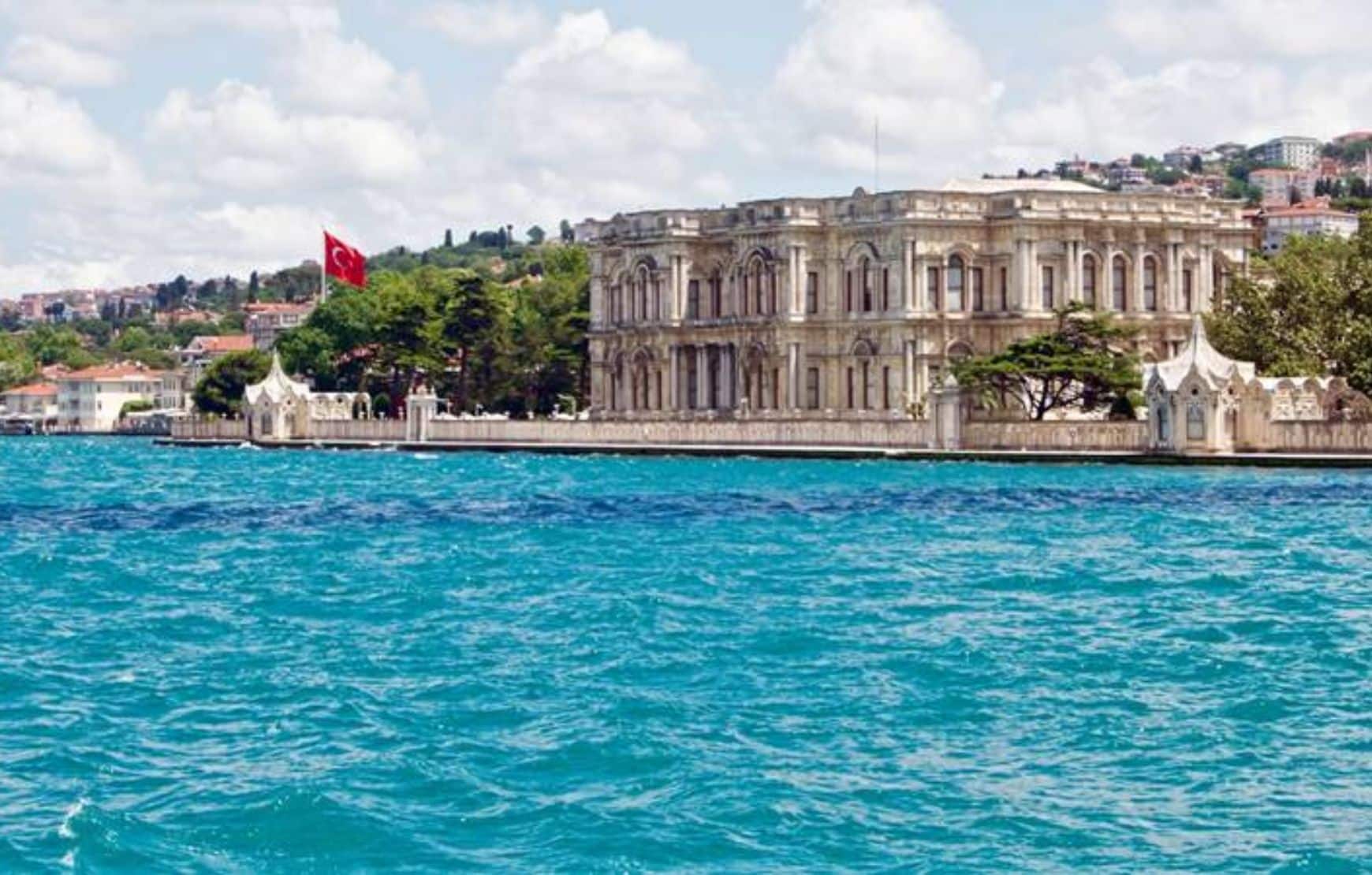 Bosphorus view of Ciragan Palace at our Istanbul Two Continents Tour