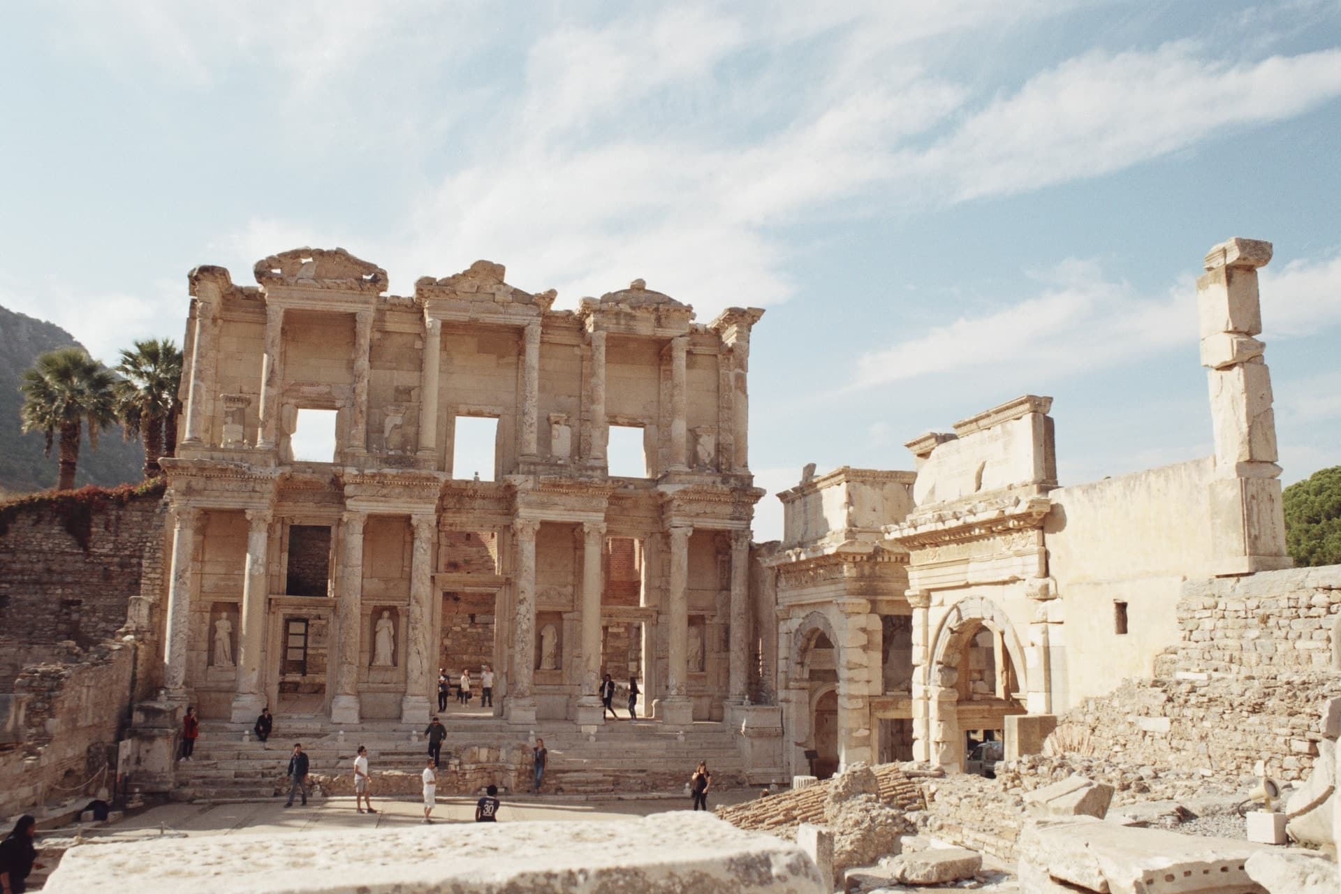 celsus library in summer