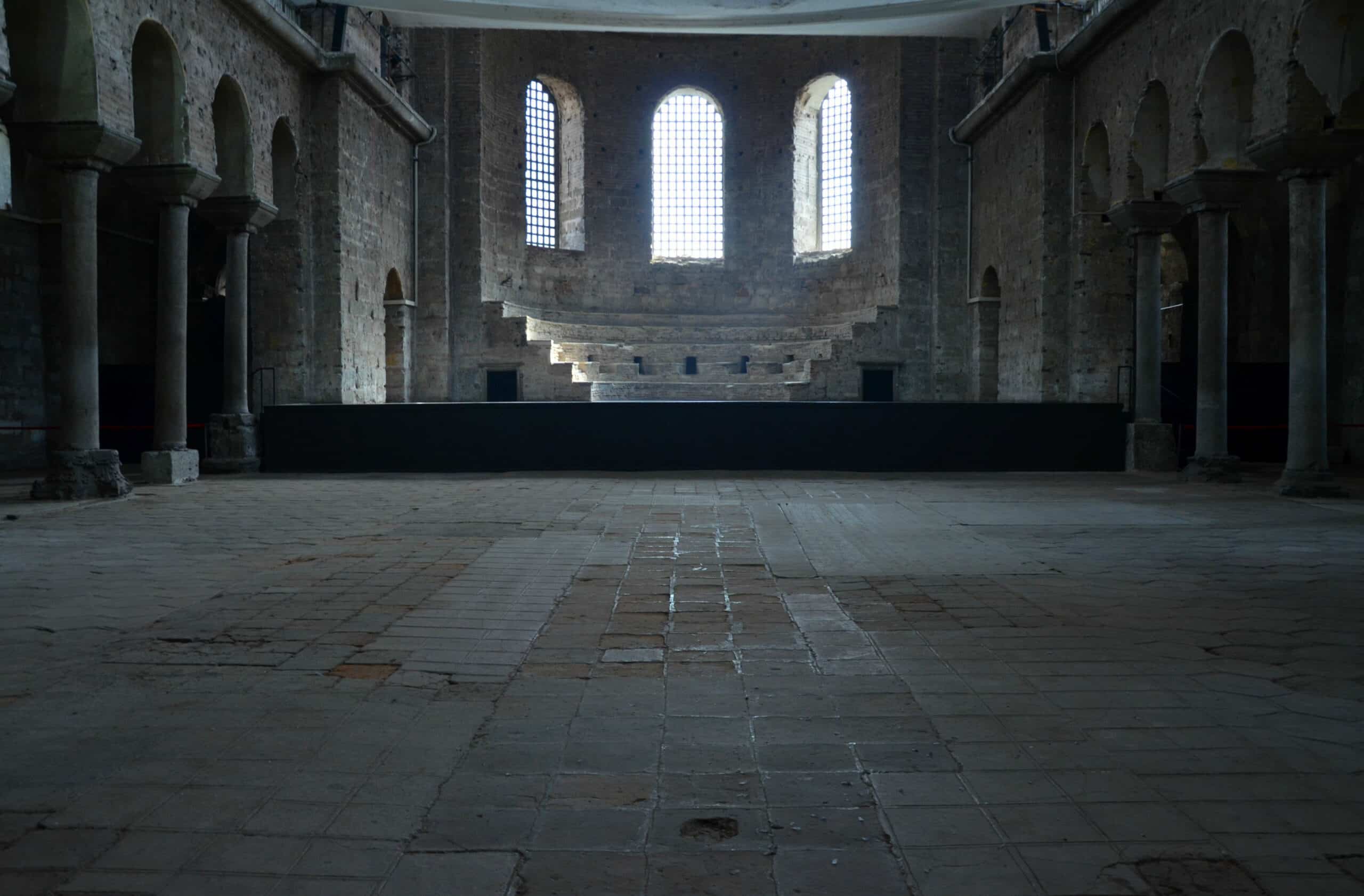 Hagia Irene in Istanbul, interior with the apse cross
